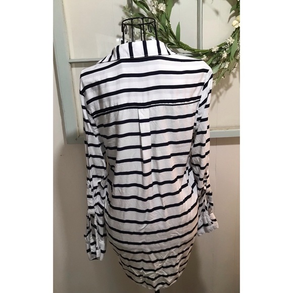 Beach Lunch Lounge Deep Navy and White Striped Pullover Top - Picture 2 of 2